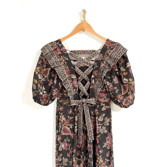 NWT SEA New York Midi Tess Print Puff Sleeve Smocked Dress - Picture 6 of 11